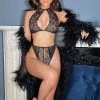 Fashion Nova Sexy Sleepwear Make Me Yours 3 Piece Garter Set - Black