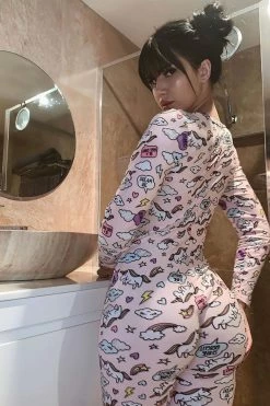 Fashion Nova Pajama Rompers & Jumpsuits Miss Wilson Pj Onesie - Pink/Combo