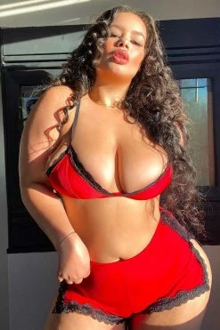 Fashion Nova Pajama Sets Sleeping Beauty 3 Piece PJ Set - Red/Black