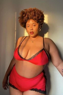 Fashion Nova Pajama Sets Sleeping Beauty 3 Piece PJ Set - Red/Black