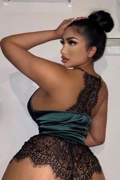 Fashion Nova Sleepover Tonight Lace PJ Short Set - Hunter