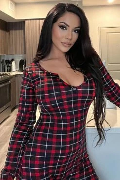 Fashion Nova Where's My Coffee Jumpsuit - Black/Red